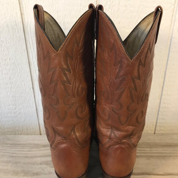 Dan Post Milwaukee Mens Pecan Brown Leather Western Dress Boots 9.5 EW 111R - Picture 12 of 13